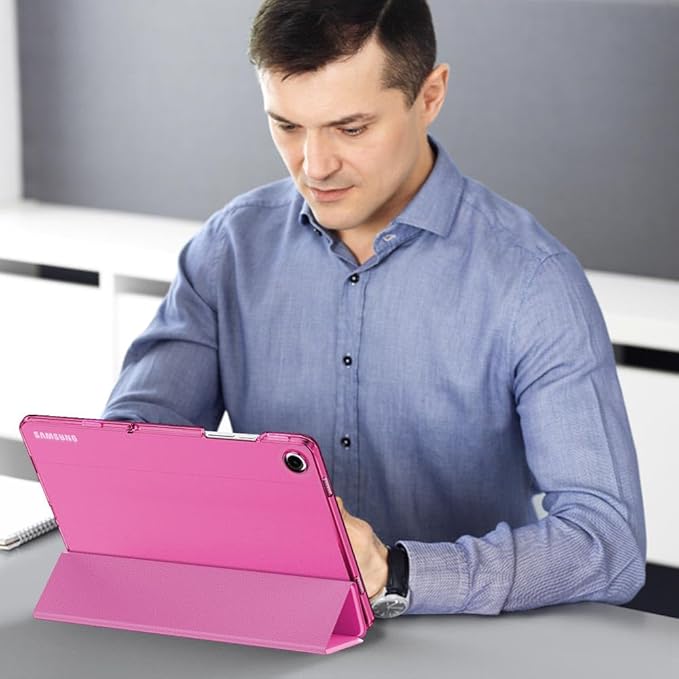 MoKo Case for Galaxy Tab A9+/A9 Plus 11 inch 2023, Slim Stand Protective Smart Cover with Hard PC Translucent Back Shell for Tab A9 Plus Tablet (SM-X210/X216/X218), Auto Wake/Sleep, Pitaya Red