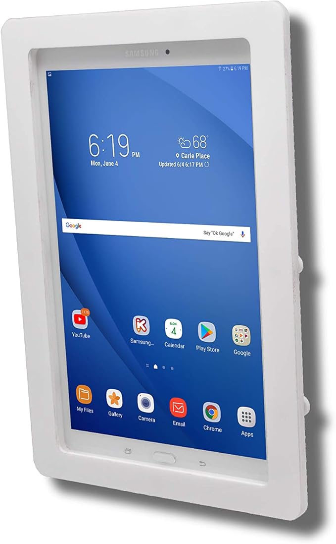 TABcare Security Anti-Theft Acrylic VESA Enclosure for Amazon Fire HD 8 2020 2022 2024, HD 8 Plus Tablet with Free Wall Mount Kit (White)