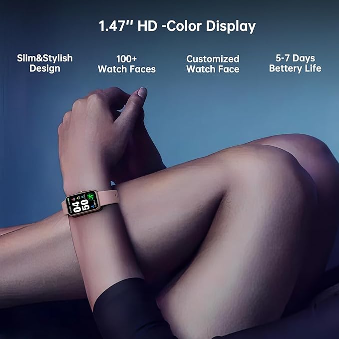 Health Fitness Tracker, Smart Watch with 24/7 Heart Rate and Blood Oxygen, Sleep Tracker with IP68 Waterproof, Activity Tracker Pedometer Step Counter for Women Men (Deep Pink)