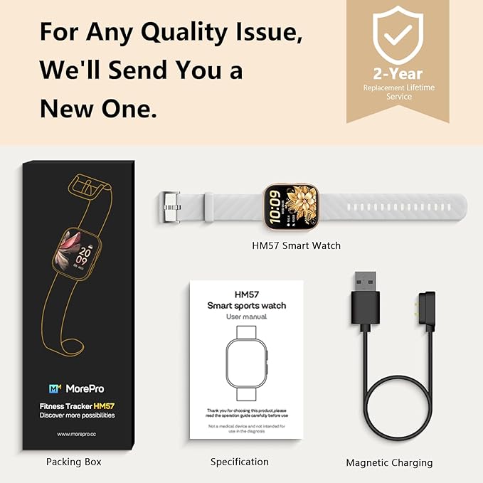 MorePro Smart Watches for Women iPhone Android(Answer/Make Call), 2025 Health Smartwatch with Heart Rate/Blood Pressure/Blood Oxy-gen/Sleep Monitor, 1.85" HD Fitness Trackers with 120+ Sport Modes