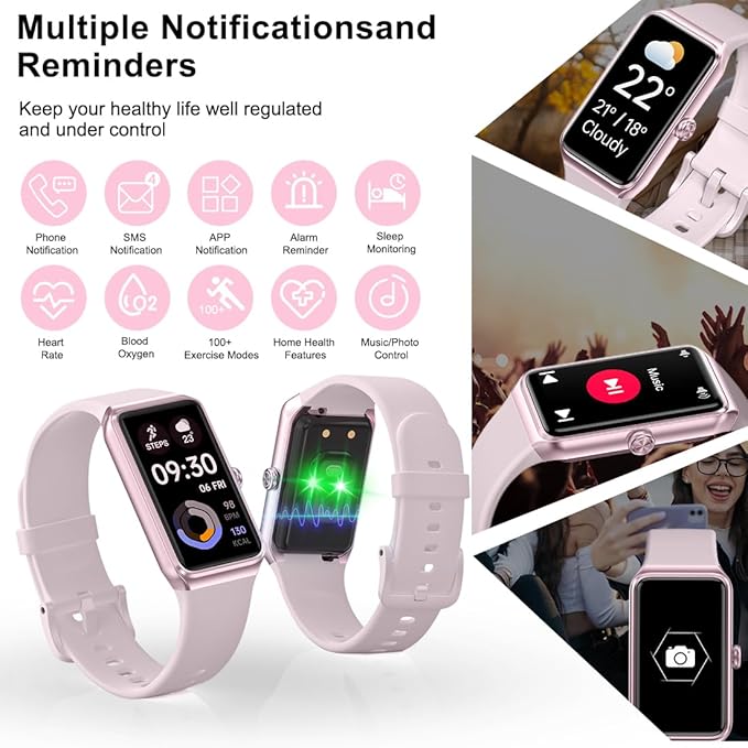 Fitness Tracker- Smart Watch with 1.47" Health Activity Trackers 24/7 Heart Rate,Stress Management, Monitor Blood Oxygen, Sleep Tracking Fitness Watch for Android iPhone Women Men (Pink)