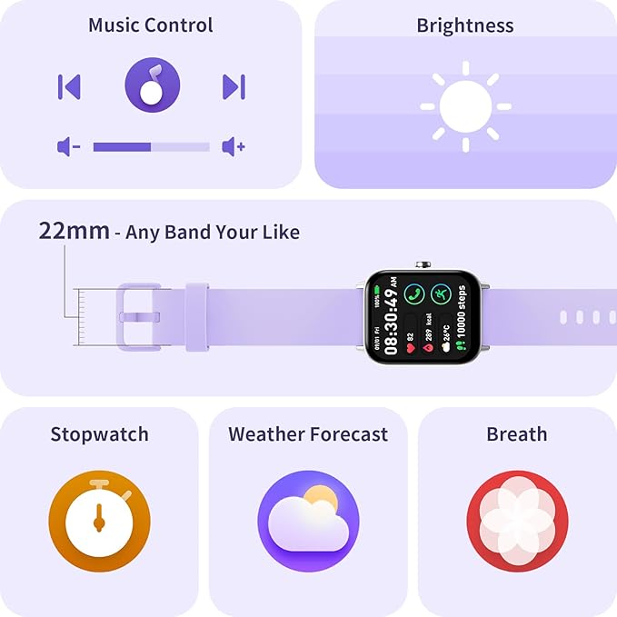 Gydom Smart Watches for Women, Alexa Built-in, 1.8" Activity Fitness Tracker, Make/Answer Call, Heart Rate/Sleep/SpO2 Monitor, Pedometer, IP68 Waterproof Watch for Android iPhone, 101+ Sport Modes