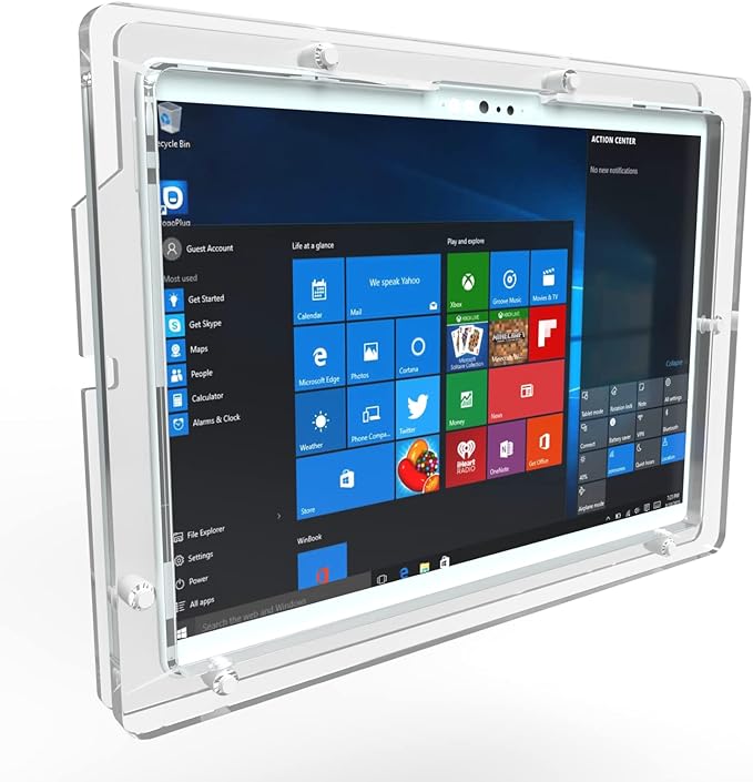 TABcare Anti-Theft Security Acrylic VESA Case Plus Wall Mount for Microsoft Surface Book 1/2/3 13.5" w/o Keyboard (Surface Book 1/2/3 13.5", Clear)