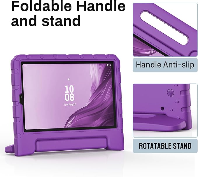 Kids Case for Lenovo Tab M9 2023 9 Inch (TB310FU / TB310XU),Light Weight Shockproof Convertible Handle Stand Kids Case Cover for Lenovo Tab M9 Tablet 9 Inch 2023 (Purple)
