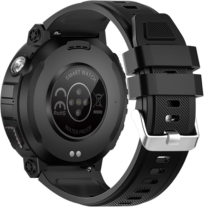Military Smart Watch for Men with LED Flashlight Tactical Smart Watch 1.53”HD Screen Rugged Smartwatch 3ATM Waterproof 100+ Sports Fitness Tracker with Heart Rate Monitor for iOS Android