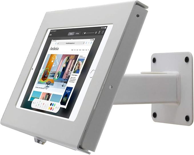 TABcare Locking Anti-Theft Metal Case for Samsung Galaxy TAB 8.7" Tablet for Kiosk, POS, Store, Show Display, Time Clock (TAB A7 Lite SM-T220, White)