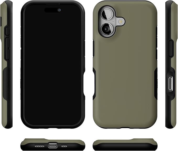 Casely iPhone 17 Case | The Boyfriend Collection | Army Green | Bold Protective Design | Compatible with MagSafe