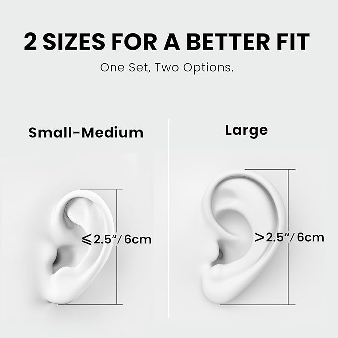 Avantree Resolve (Small & Large Sizes) – 2 Pack Wired Open-Ear Earbuds w/Inline Mic, Comfort Fit, Aware Listening, Over-Ear Hook Headphones for Office, Home, Outdoor Use, 3.5mm AUX