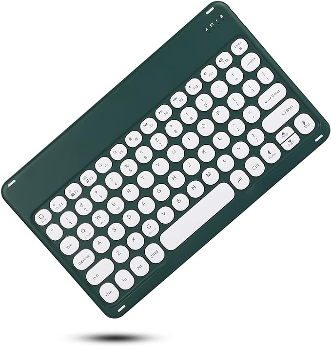 HENGHUI Keyboard Case for Galaxy Tab S6 Lite 10.4 inch Keyboard Case Cute Round Key Color Keyboard Wireless Detachable BT Keyboard Cover with S Pen Holder (DarkGreen)