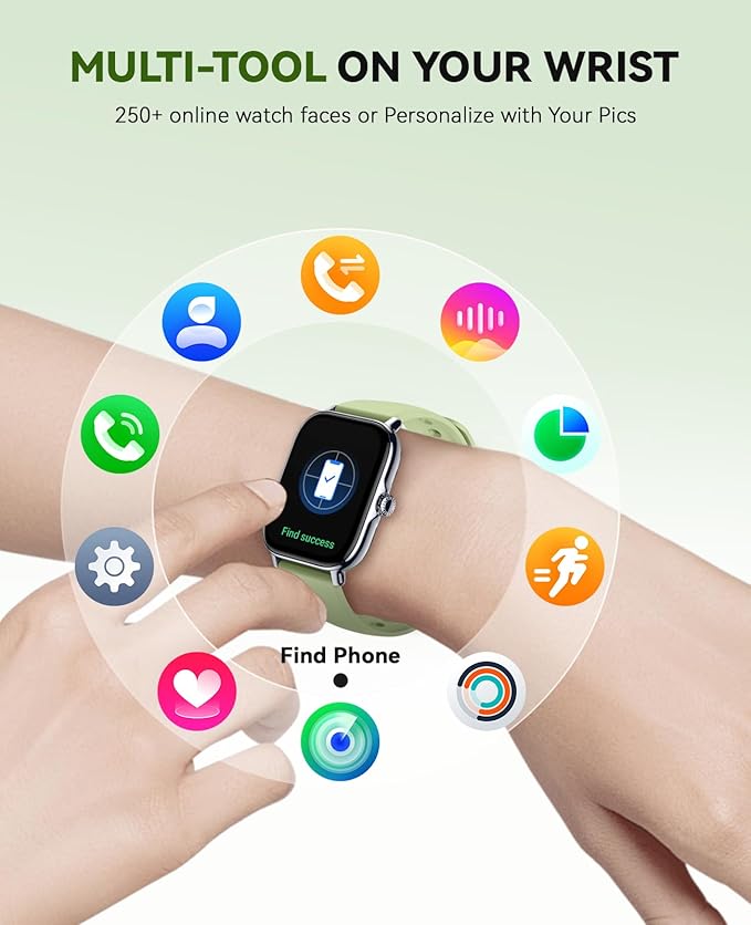 Smart Watch for Women Men- Answer/Make Call, 2025 IP68 Waterproof Fitness Step Sleep Tracker Watch with Monitor Activity Counter Smartwatch for Andriod iPhone iOS Samsung Compatible