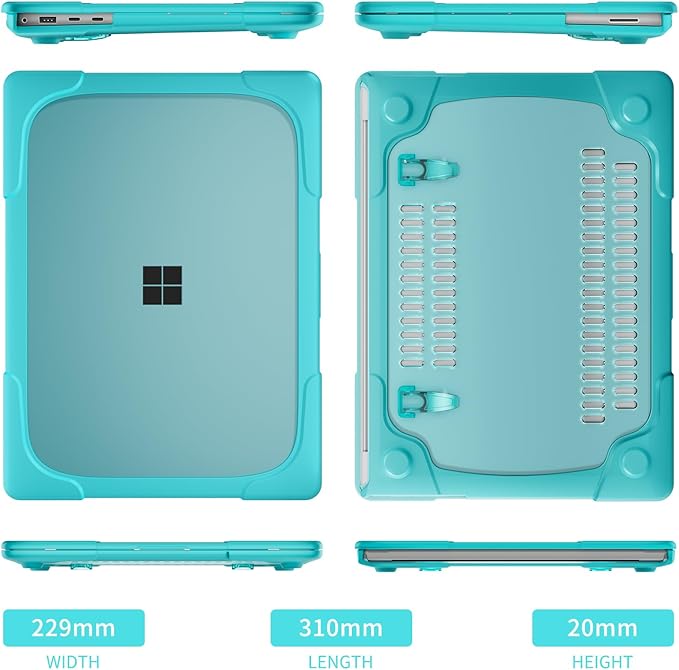 Batianda Heavy Duty Case for 13.8 inch Microsoft Surface Laptop 2024 (7th Edition) with Fold Kickstand Includes Keyboard Cover Screen Protector - Shockproof Stylish & Durable Protective Cover, Blue