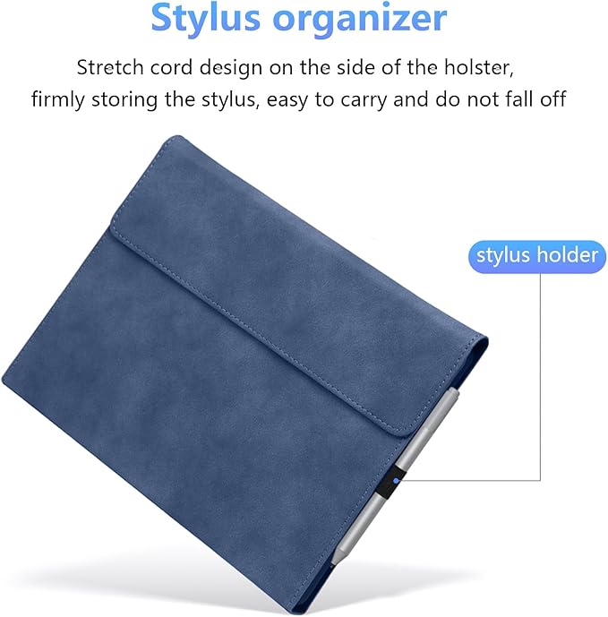 Protective Case for 10-inch Microsoft Surface Go 4/3/2/1, Multiple Angle Viewing, Slim Lightweight Cover, Stylus Holder, Light Heat Dissation, Compatible with Type Cover Keyboard, Blue