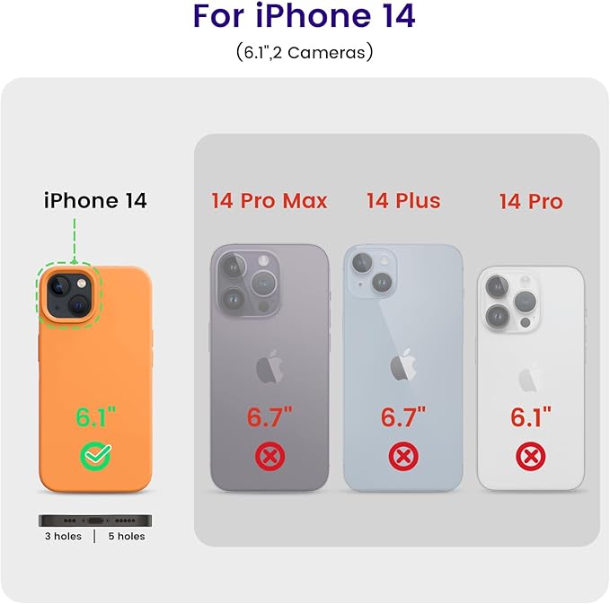 OTOFLY Designed for iPhone 14 Case, Silicone Shockproof Slim Thin Phone Case for iPhone 14 6.1 inch (Orange)