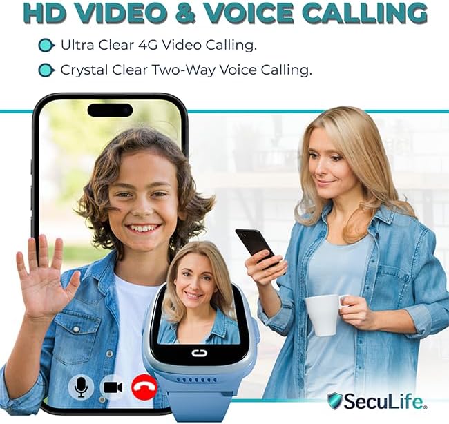 Kids Watch with GPS Tracker, Two-Way Calling, Real-Time Tracking & SOS Alerts - Smart Watch for Kids Call and Text with Geo-Fencing, School Mode, Water-Resistant, Long Battery Life & Parental Controls