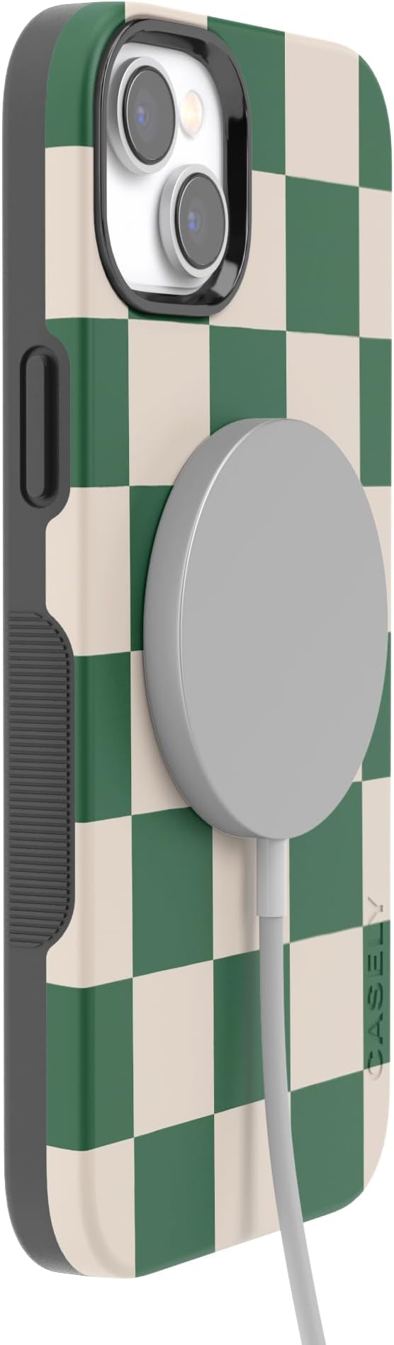 Casely iPhone 14 Case | Fit Check | Green Checkerboard | Compatible with MagSafe | Bold Protective Design