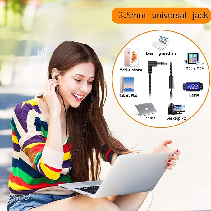 in Ear Monitor Headphones, HiFi Stereo IEM Earphones, Dynamic Dual Driver Wired Earbuds with Detachable Cable, Noise Canceling Headset for Singers Musicians Drummers Audiophile (Wood Grain)