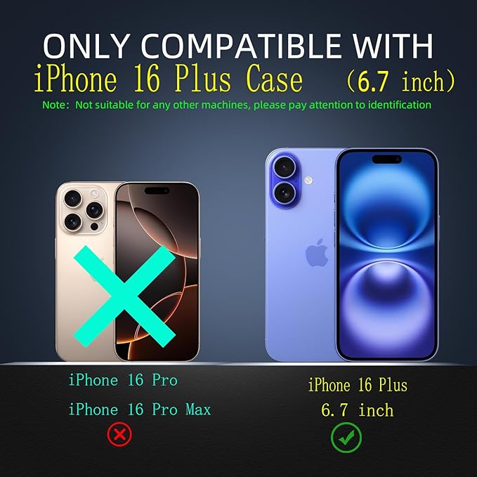 for iPhone 16 Plus Case Magnetic Compatible with MagSafe Wireless Charging,with 2 Screen Protector,with Kickstand Ring Shockproof Shock-Absorbent Heavy Duty Protection Scratch Resistant Green