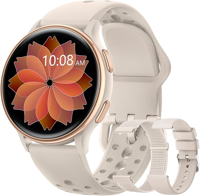 Smart Watches for Women, 42mm Smart Watch with 400+ Watch Face, 70+ Sport Modes, 24/7 Heart Rate, Sleep Monitor, Answer/Make Calls, Waterproof Activity Fitness Tracker for Android & iPhone (Gray)