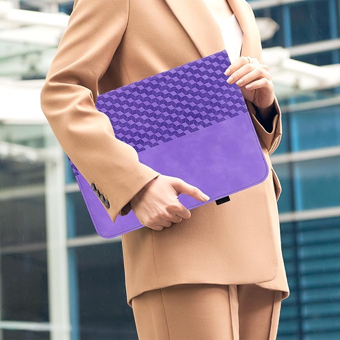 Case for Samsung Galaxy Tab S10 Plus 2024/ S9 Plus/S9FE Plus 12.4,360 Degree Rotating PU Leather Folio Protective Cover with Auto Sleep/Wake,Card Holder&Shoulder Strap for Woman Man, Purple