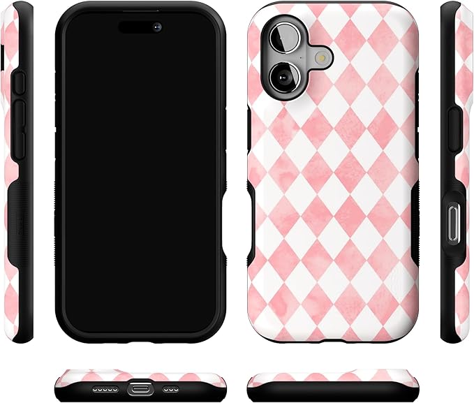 Casely iPhone 17 Case | Queen of Diamonds | Pink Watercolor | Bold Protective Design | Compatible with MagSafe