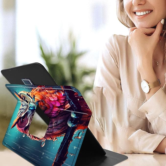 for Walmart Onn 10.4" Tablet Pro 2023 (Model:100110603) Case Dluggs 360 Degree Rotating Smart Protective Stand Cover for Walmart Onn 10.4 Inch Pro Tablet-Colorful Owl