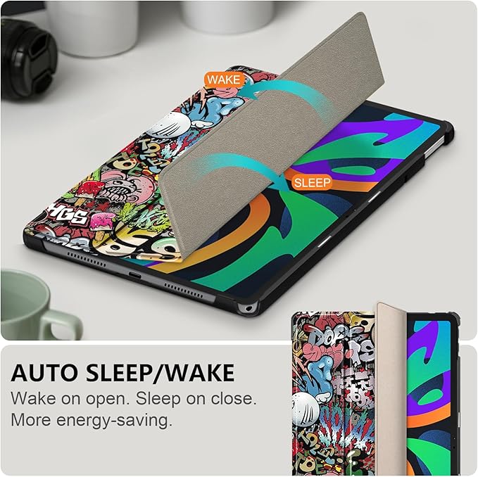 Case Compatible with Lenovo Tab M11 2023 TB-330FU / Lenovo Xiaoxin Pad 2024 TB-331FC 11 Inch Tablet,Slim Lightweight Trifold PC Cover with Auto Wake/Sleep Function,Graffiti