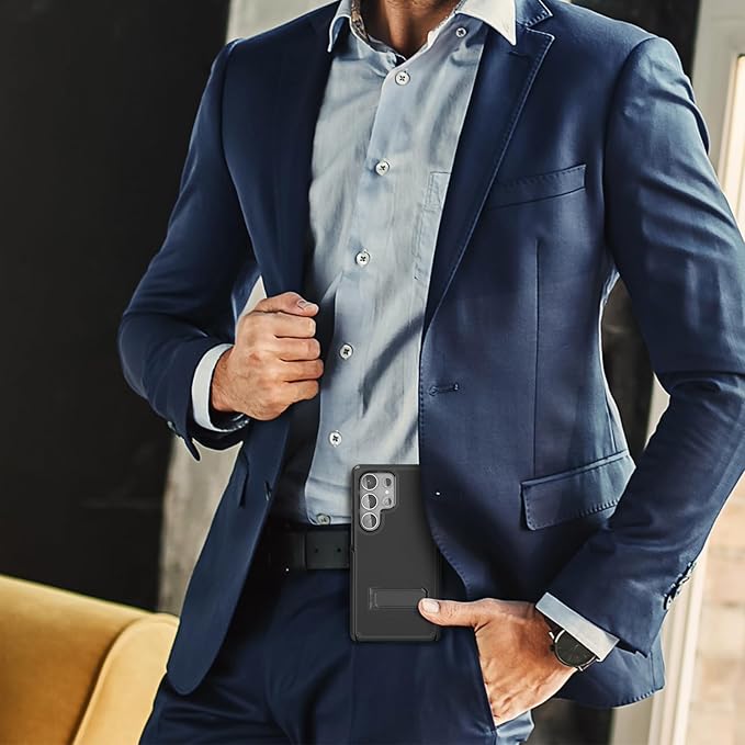 MOTIVE Designed for Samsung Galaxy s25 Ultra Case with Belt Clip, Compatible with MagSafe Qi2, Dual-Layer 10FT Military Grade Drop Protection, Shockproof s25 Ultra Holster Case 6.9” | Black