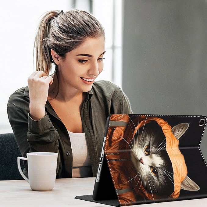 Case for Galaxy Tab A9 Plus , Auto Sleep/Wake Multi-Angle Viewing Slim Folio Stand Cover for Samsung Galaxy Tab A9+/A9 Plus 11 Inch 2023 (SM-X210/X216/X218), Cute Cat