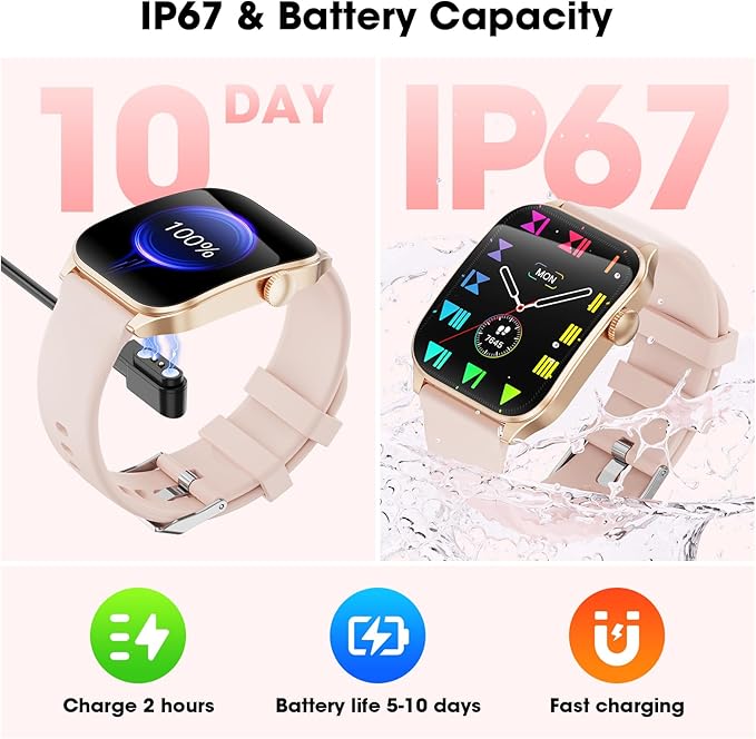 Curve Smart Watch for Men Women, 1.91" Smartwatches with 120+ Sport Modes, Fitness Tracker with Bluetooth Call, Heart Rate, Waterproof Activity Tracker Smartwatch for iOS Android Phones