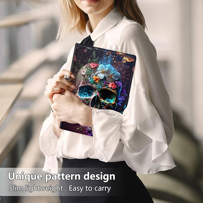 Slim Case for Samsung Galaxy Tab S10 FE / S9 FE 5G 10.9" & Tab S9 11", PU Leather Protective Cover, Multi-Angle Stand, Auto Sleep/Wake, Skeleton