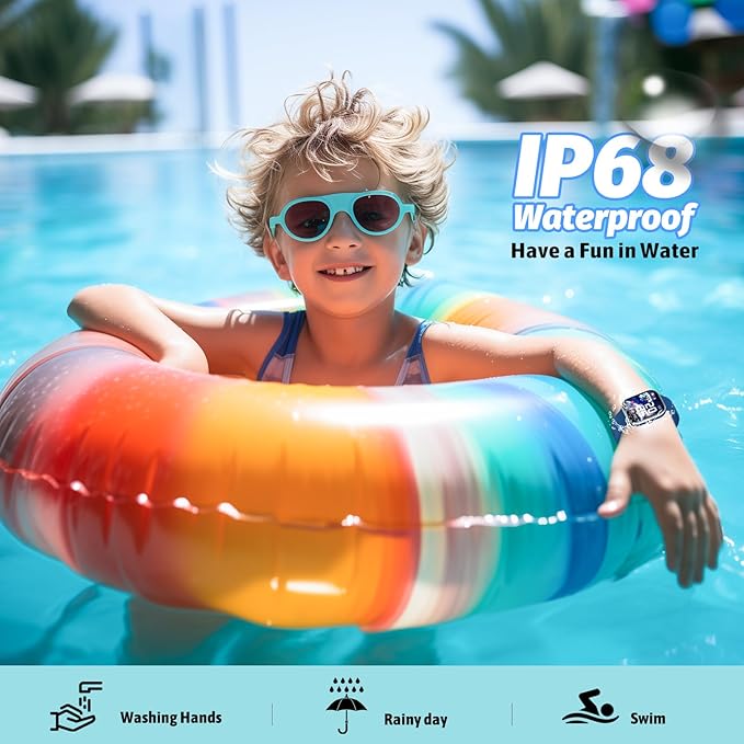 Smart Watch for Kids Fitness Tracker No Phone/APP Needed,19 Sport Mode,1.5" DIY Dial,IP68 Waterproof,Sleep Monitor,Pedometers,Heart Rate,Great Birthday Gift for Boys Girls Teens 6-14 Year Olds (Blue)