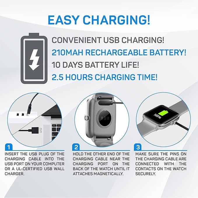 OCTANDRA Move VeryFitPro Smart Watch HR Heart Rate Sleep Monitor IP68 Waterproof Activity Fitness Tracker Step Counter Pedometer Exercise Running Watch Fitness Watches for Men & Women (ID205L) (Grey)