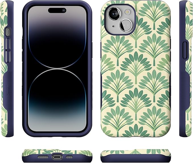 Casely iPhone 14 Case | Palm Royale | Palm Beach | Compatible with MagSafe | Bold Protective Design