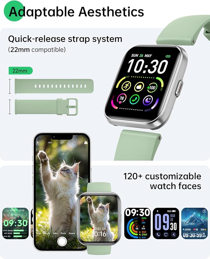 Smart Watches for Women and Men - Smart Watch Compatible for iPhone Android Phone,Alexa,Call & Notification Alerts,Heart Rate & Sleep Monitor,3 ATM Waterproof 1.83 Inches Fitness Tracker