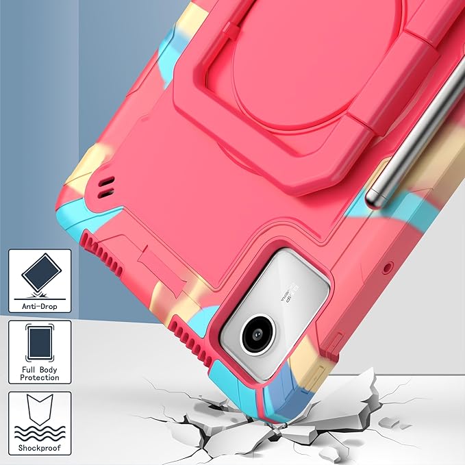 Case for Lenovo Tab M11 11 inch Tablet (TB-330FU / TB-331FC) 2024 Released - Heavy Duty Impact Resistant Case Cover with Rotating Ring Stand (Candy/Pink)