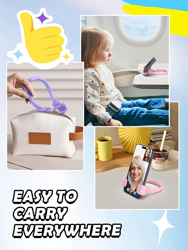 Cell Phone Stand Thumbs Up Lazy Phone Stand - 2 Pack Phone Holder 2025 College Graduation Gifts for Her Him Cellphone iPhone Stand for Desk Birthday Gifts for Teens Girls Boys Adults Women Men Wife