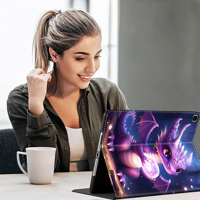 Case for Galaxy Tab A9 Plus , Auto Sleep/Wake Multi-Angle Viewing Slim Folio Stand Cover for Samsung Galaxy Tab A9+/A9 Plus 11 Inch 2023 (SM-X210/X216/X218), Purple Dragon Baby