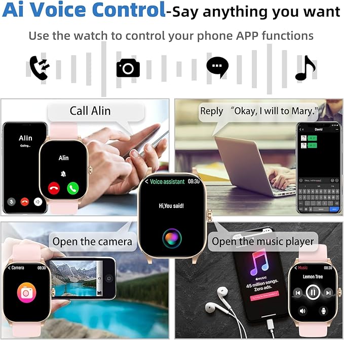 Smart Watch (Answer/Make Call), 1.85" Smartwatch for Android Phones and iPhone with Heart Rate,Sleep Monitor,Pedometer, 100+Sports Fitness Watch, IP68 Waterproof Fitness Tracker for Men Women