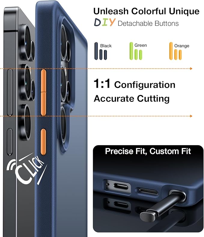 TORRAS Shockproof for Samsung Galaxy S25 Ultra Case, 12FT Military-Grade Protection, Slim Case for Samsung S25 Ultra Case, Matte Translucent Blue, Thin, Guardian Series