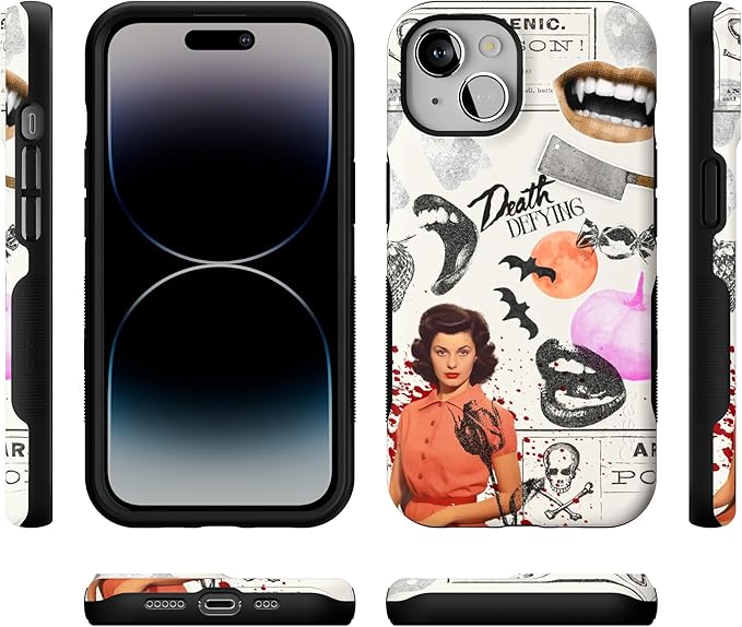 Casely iPhone 14 Case | If You Dare | Horror Collage | Compatible with MagSafe | Bold Protective Design