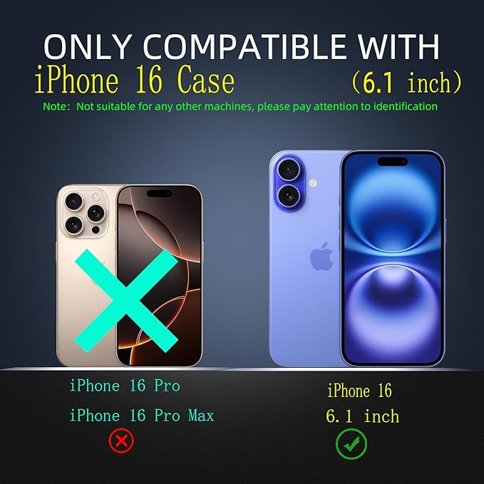 for iPhone 16 Case Magnetic Compatible with MagSafe Wireless Charging,with 2 Screen Protectors,Built-in Kickstand Ring,Shockproof Shock-Absorbent Scratch Resistant Heavy Duty Protection Green