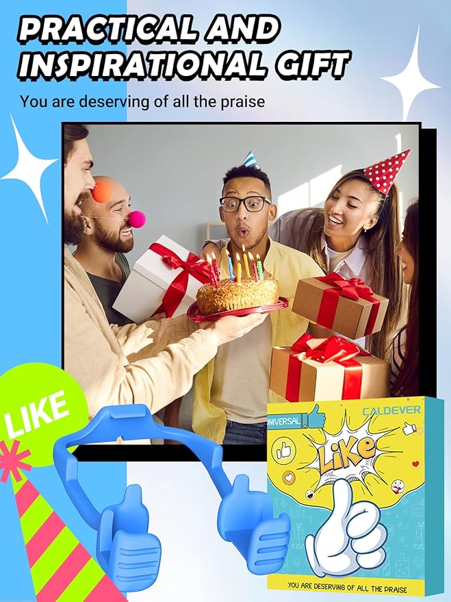 Stocking Stuffers for Teens Boys Girls Tablet Stand for iPad: Universal Compatible Thumbs Up Lazy Cell Phone Stand Holder for Desk Fun Birthday Gifts for Men Women Kids Adults Gifts for Christmas