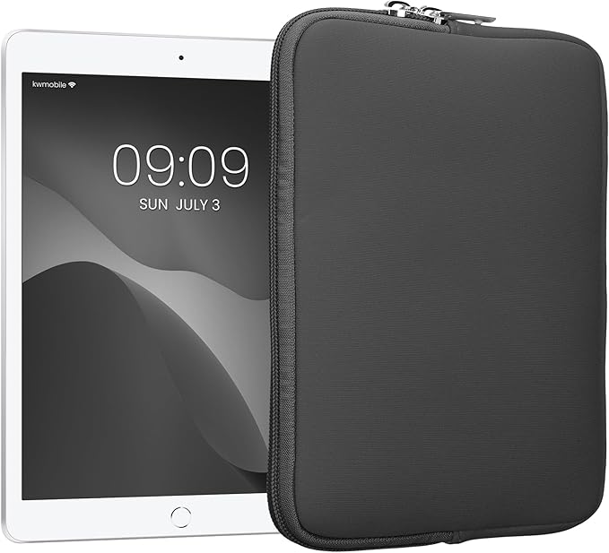 kwmobile Neoprene Pouch Compatible with 8"-8,4" Tablet - Universal Sleeve Case Cover with Zipper for Tablet - Grey