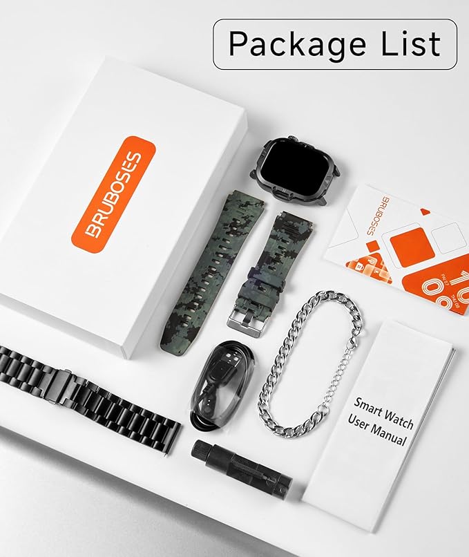 Smart Watch for Men Military Answer/Make Call 2.01″ Display 170+ Sports Modes Fitness Smart Watch IP68 Waterproof 30 Days Standby Smartwatch for Android iOS Black Camouflage Silicone Strap