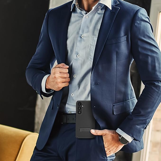 MOTIVE Designed for Samsung Galaxy s25 Plus Case with Belt Clip, Compatible with MagSafe Qi2, Dual-Layer 10FT Military Grade Drop Protection, Shockproof s25 Plus Holster Case 6.7” | Black