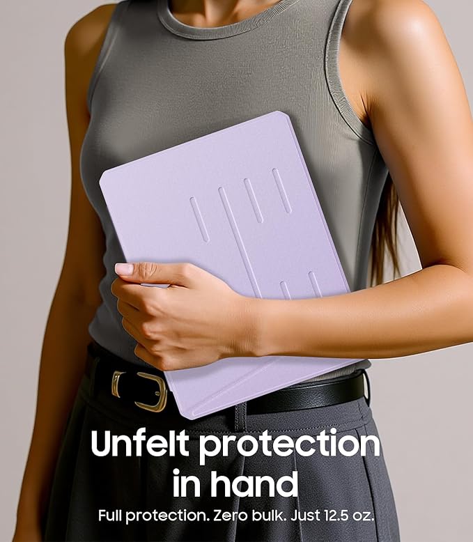 Fintie Vertical Stand Case for iPad (A16) 11th Generation 11 Inch (2025), iPad 10th Generation 10.9 Inch (2022), Multi-Angle Viewing Clear Cover with Pencil Holder, Magnetic Ultra-Stable, Purple