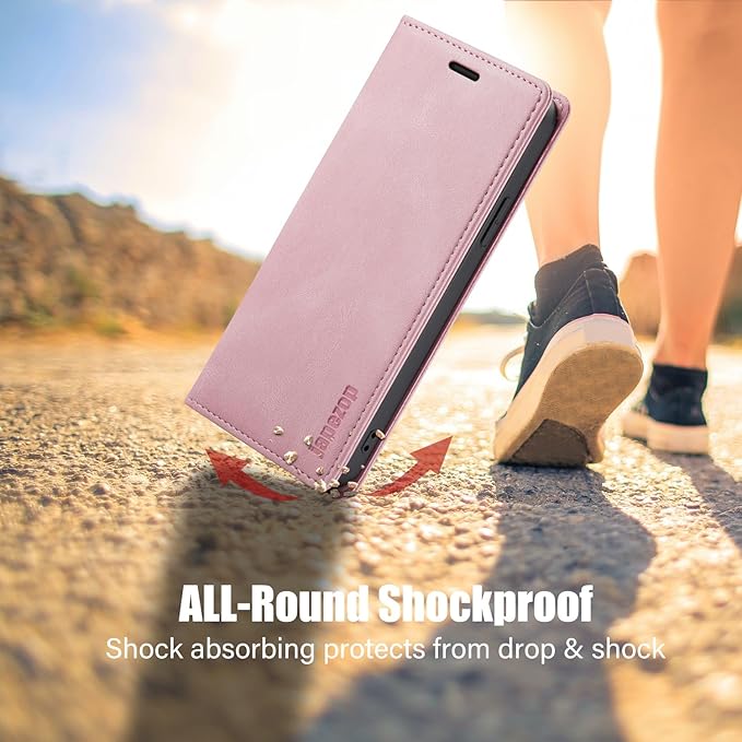 japezop iPhone 15 Plus 5G Wallet Case with RFID Blocking, Card Holder Kickstand Magnetic Leather Flip Case Wallet for iPhone 15 Plus 5G 6.7 Inch(Pink)