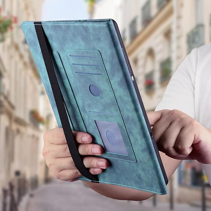 Case for Samsung Galaxy Tab A8 10.5 Inch 2022 Model (SM-X200/X205/X207), Slim PU Leather Folio Cover with Multi-Angle Stand and Pen Holder, Light Green