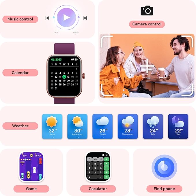Smart Watch for Women Men, Smartwatch for iPhone & Android Bluetooth (Answer/Call) Built-in Alexa, 1.91" HD Fitness Tracker with 105+ Sport Modes, IP68 Waterproof, Sleep/Heart Rate/SpO2/Stress Monitor