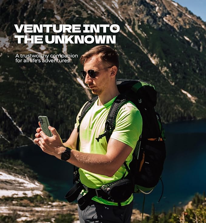 Dexnor Magnetic for Samsung Galaxy Z Fold 7 Case with Dual Kickstands & Front Screen Protector & Hinge Protection, Compatible with MagSafe, Full-Body Rugged Protective Cover Bumper Cases,Army Green